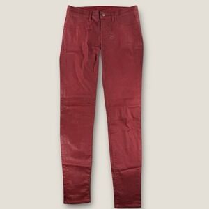 J Brand Intermix‎ 901 Legging Jeans Size 26 Coated Red Waxed Skinny Low Rise